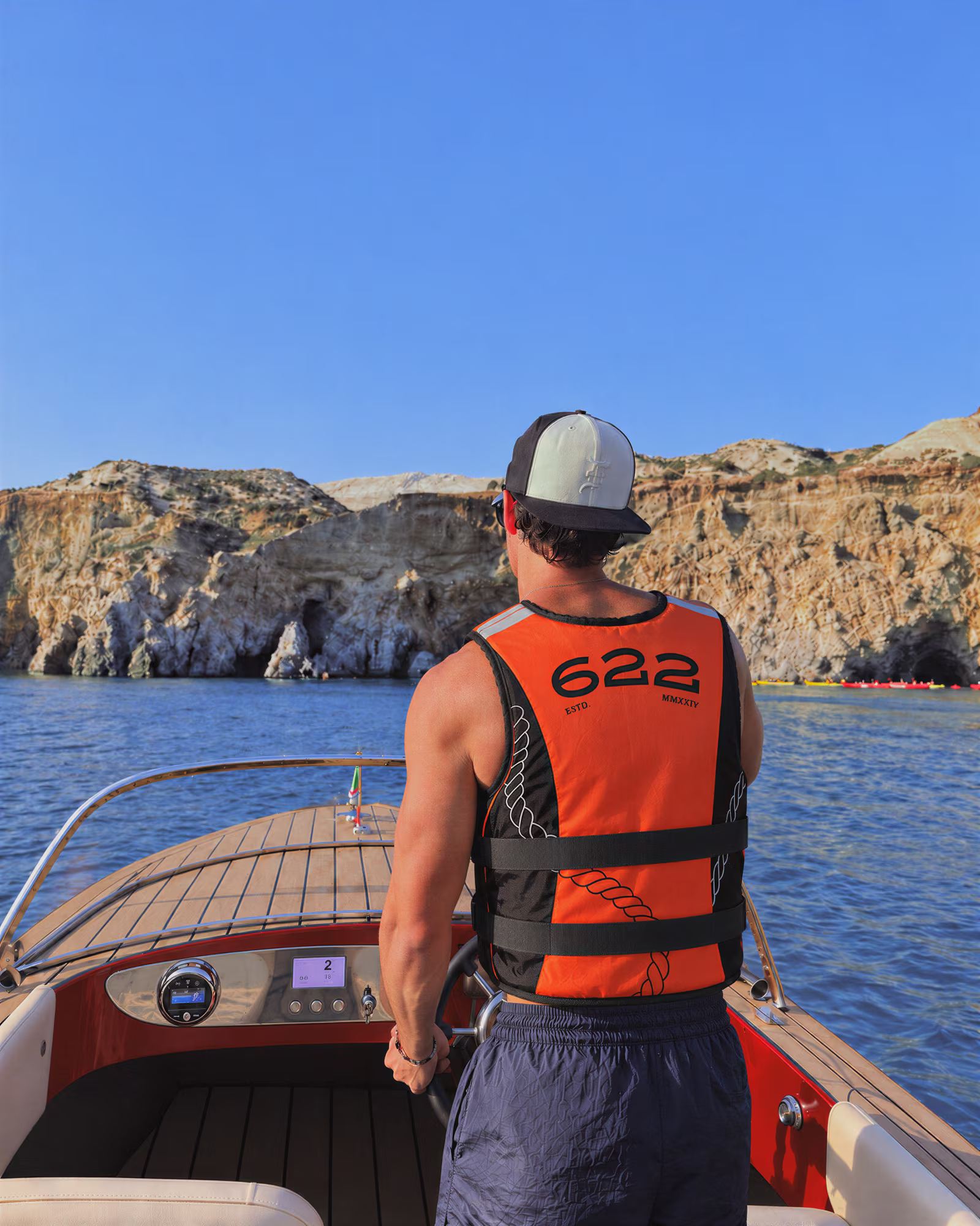Life vest with the numerals across the back