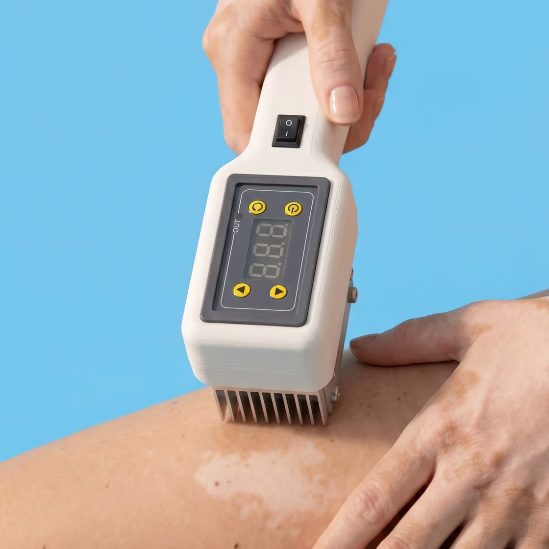 The device being used on the skin